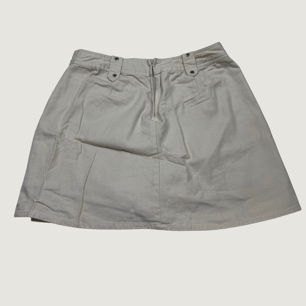 Allison Brittney Khaki Cargo Skort Size 8 Beige Cotton Utility Mini Skirt